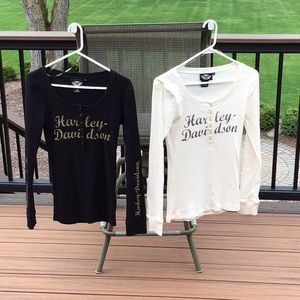 Excellent Lot of 2 Women’s HD Henley Shirts Sz S